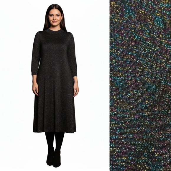 Lane Bryant NWT Glitter Metallic Long Sleeve Dress 14/16 - Stretchy, Festive - Picture 1 of 11